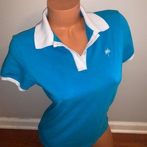Lilly Pulitzer Blue Polo Shirt Top Medium M